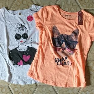 *Brand New*Girls tees. 10/12 and 14